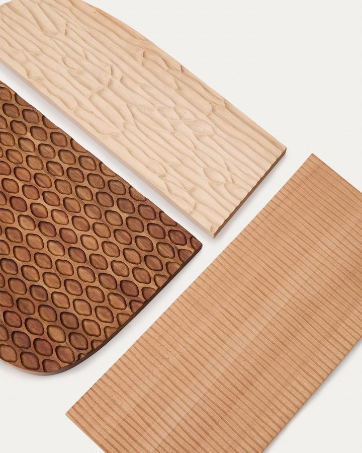 KAVE HOME Trivax veggpanel - brunt akasietre (sett med 3)