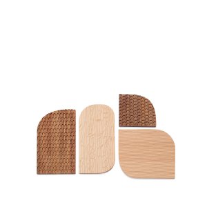 KAVE HOME Trivax väggpanel - brunt akaciaträ (set om 4)