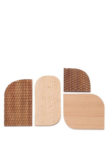 KAVE HOME Trivax veggpanel - brunt akasietre (sett med 4)