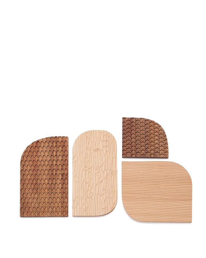 KAVE HOME Trivax veggpanel - brunt akasietre (sett med 4)