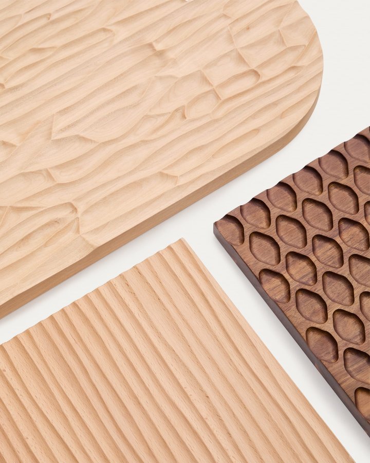 KAVE HOME Trivax veggpanel - brunt akasietre (sett med 4)