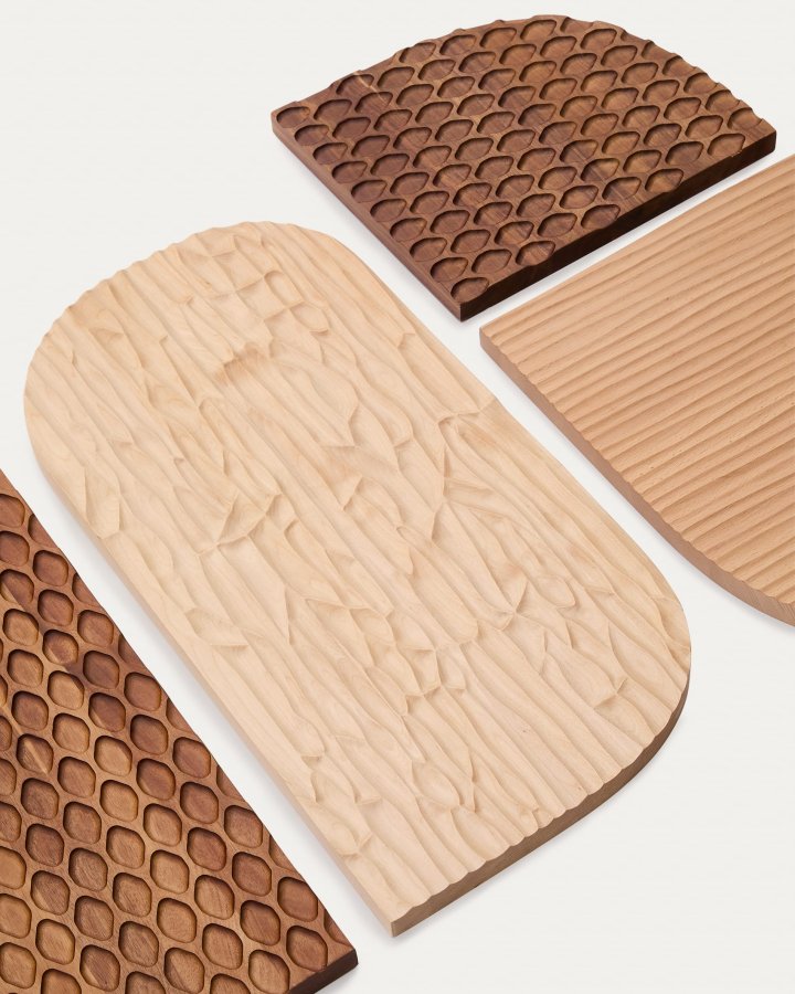 KAVE HOME Trivax veggpanel - brunt akasietre (sett med 4)