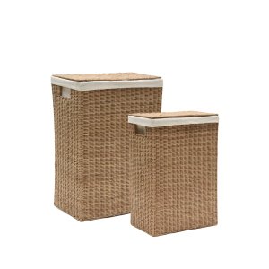 KAVE HOME Indali kurv, m. lg, hank og aftageligt betrk - brun rattan (st m. 2)