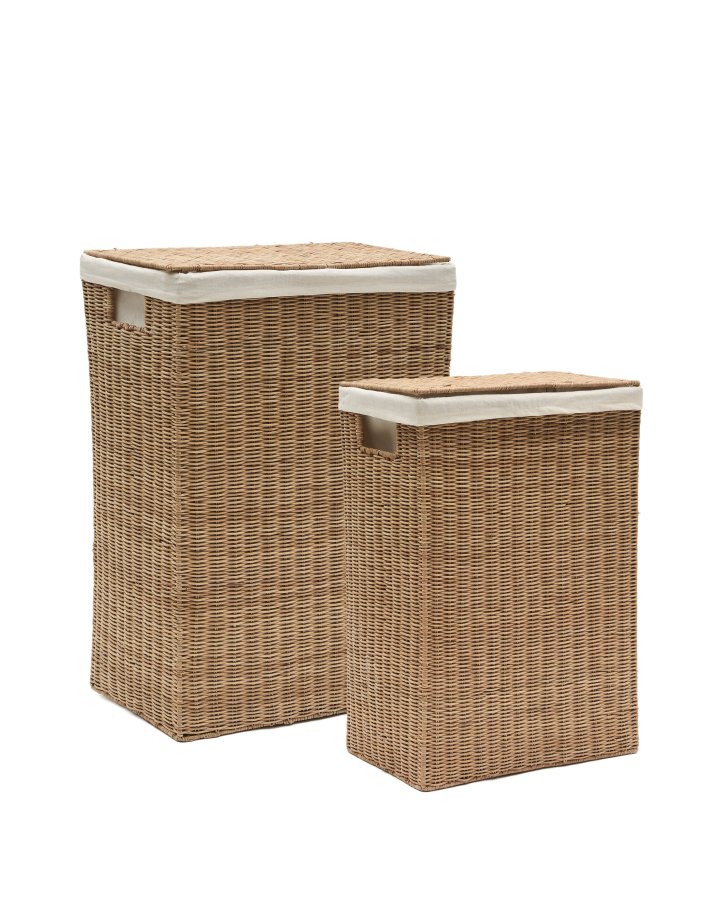 KAVE HOME Indali sett med 2 rottingkurver, 43 x 27 cm / 50 x 20 cm