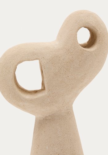 KAVE HOME Arif sett med steinskulpturer i beige og svart utfrelse, 12 cm / 23 cm