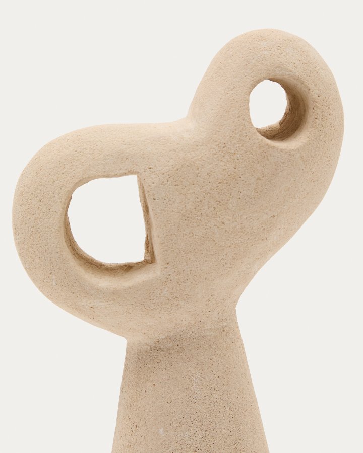 KAVE HOME Arif sett med steinskulpturer i beige og svart utfrelse, 12 cm / 23 cm