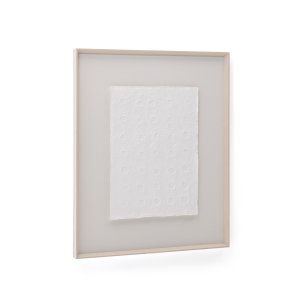 KAVE HOME Olvin abstrakt billede -hvid genbrugspapir med hndlavede relieffer (103,6x123,6)