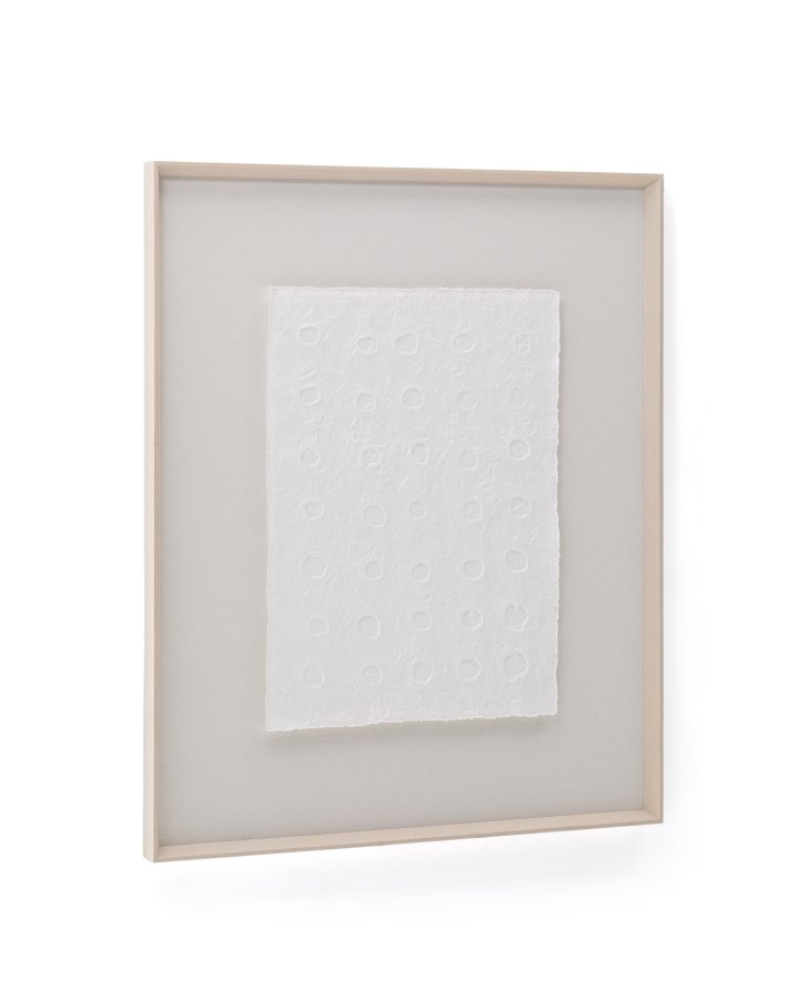 KAVE HOME Olvin abstrakt bilde p hvitt resirkulert papir med hndlagde relieffer 103,6 x 123,6 cm