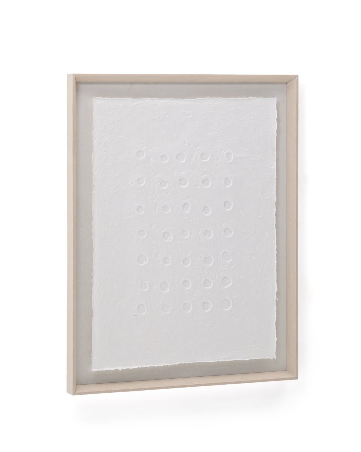 KAVE HOME Olvin abstrakt bilde p hvitt resirkulert papir med hndlagde relieffer 73,6 x 93,6 cm