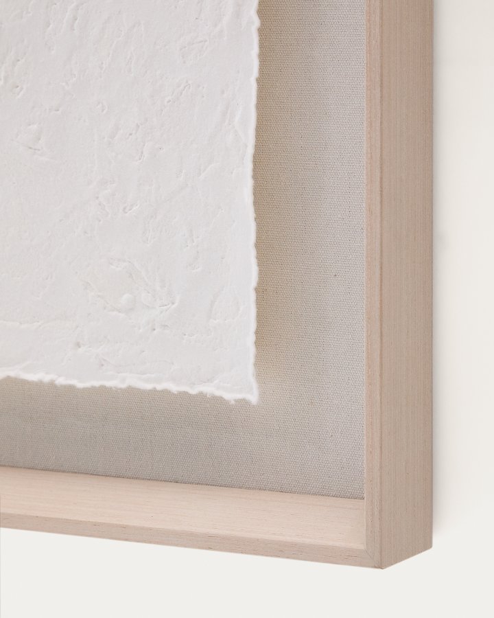 KAVE HOME Olvin abstrakt bilde p hvitt resirkulert papir med hndlagde relieffer 73,6 x 93,6 cm