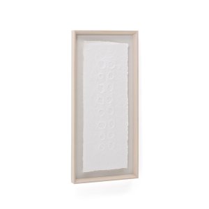KAVE HOME Olvin abstrakt billede -hvid genbrugspapir med hndlavede relieffer (43,6x93,6)