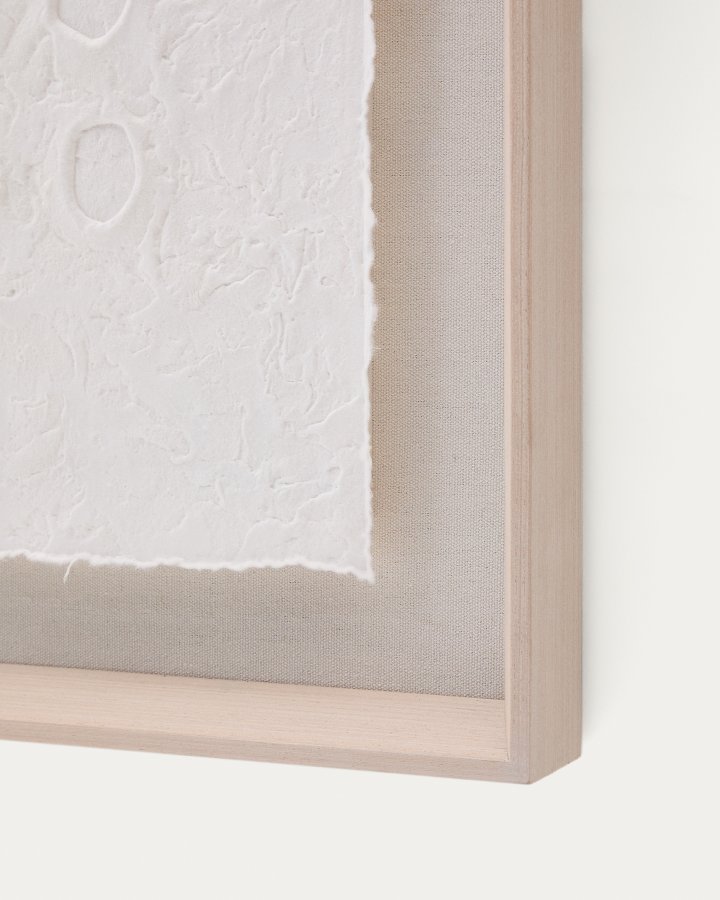 KAVE HOME Olvin abstrakt bilde p hvitt resirkulert papir med hndlagde relieffer 43,6 x 93,6 cm