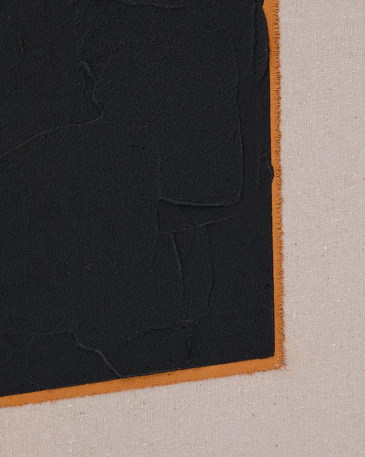 KAVE HOME Zernu hndmalt oransje og svart i lin abstrakt bilde 42 x 65 cm