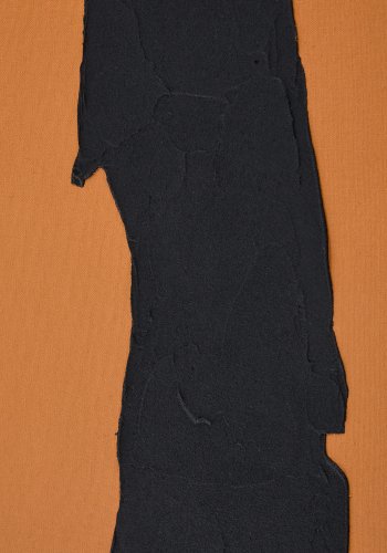 KAVE HOME Zernu hndmalt oransje og svart med abstrakt linbilde 42 x 65 cm