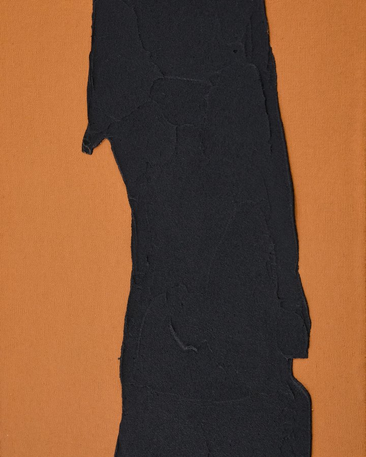 KAVE HOME Zernu hndmalt oransje og svart med abstrakt linbilde 42 x 65 cm