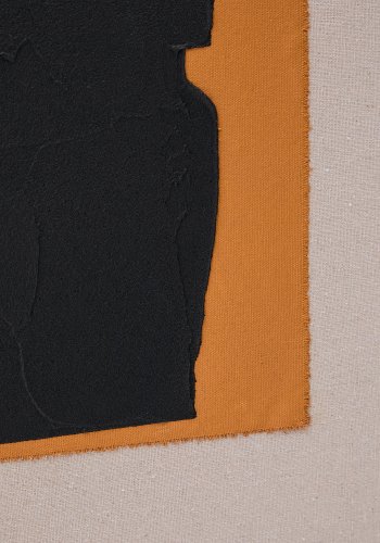 KAVE HOME Zernu hndmalt oransje og svart med abstrakt linbilde 42 x 65 cm