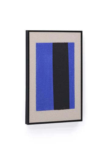 KAVE HOME Zernu hndmalt bltt og svart vertikalt linje abstrakt bilde 42 x 65 cm