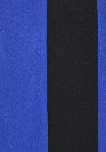 KAVE HOME Zernu hndmalt bltt og svart vertikalt linje abstrakt bilde 42 x 65 cm