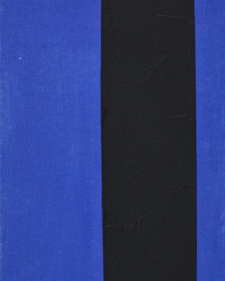 KAVE HOME Zernu hndmalt bltt og svart vertikalt linje abstrakt bilde 42 x 65 cm