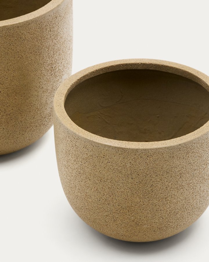 KAVE HOME Selvi blomsterpotte med lysebrun steineffekt 37 cm