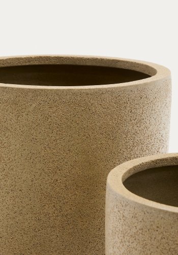 KAVE HOME Selvi blomsterpotte med lysebrun steineffekt 37 cm