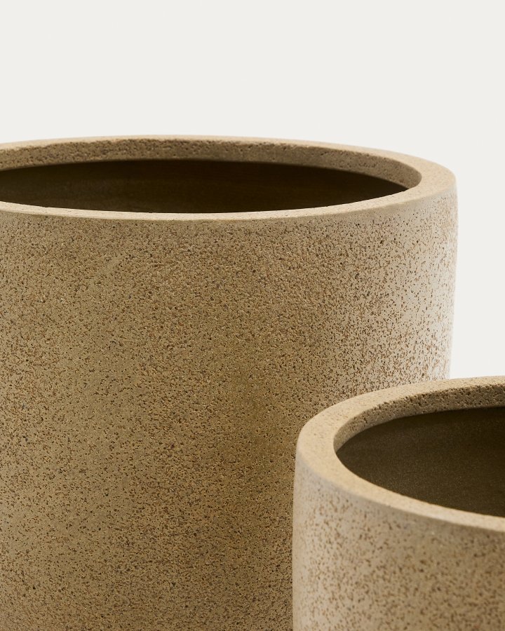 KAVE HOME Selvi blomsterpotte med lysebrun steineffekt 37 cm