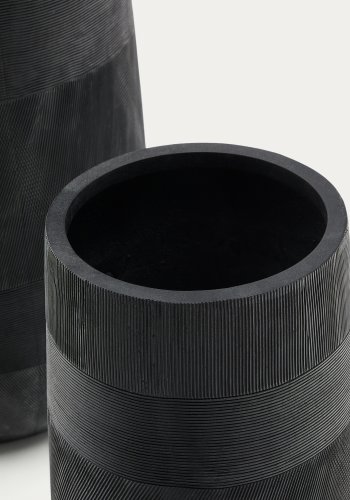 KAVE HOME Sett med 2 Tival sorte sementlignende blomsterpotter 45 cm