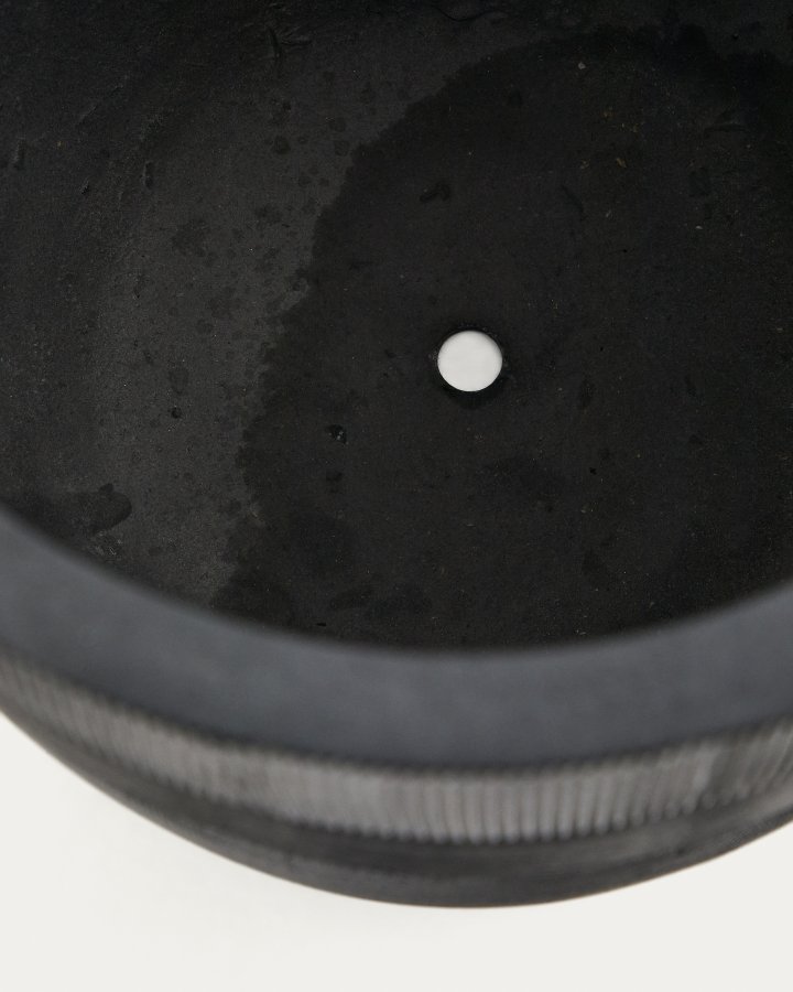 KAVE HOME Sett med 2 Tival sorte sementlignende blomsterpotter 45 cm