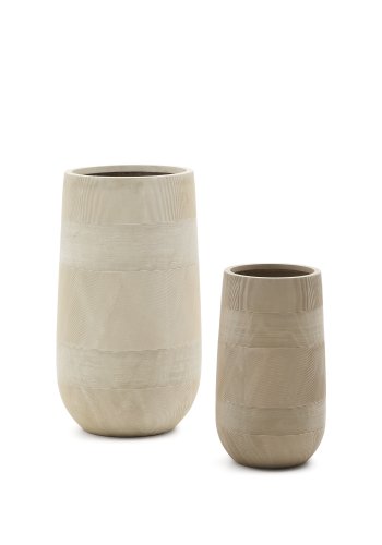 KAVE HOME Tival blomsterpotte i beige sementeffekt 45 cm