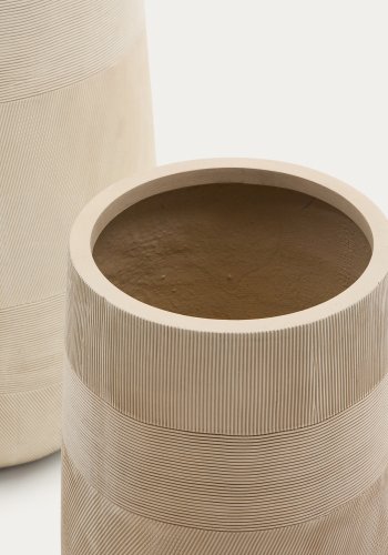 KAVE HOME Tival blomsterpotte i beige sementeffekt 45 cm