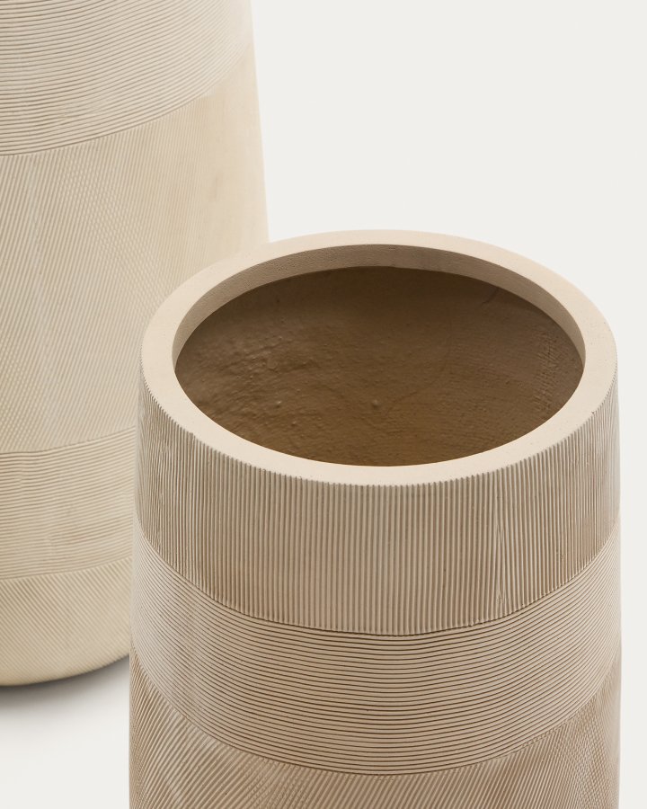 KAVE HOME Tival blomsterpotte i beige sementeffekt 45 cm