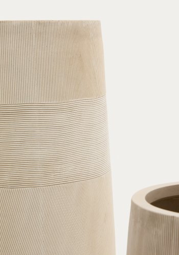 KAVE HOME Tival blomsterpotte i beige sementeffekt 45 cm