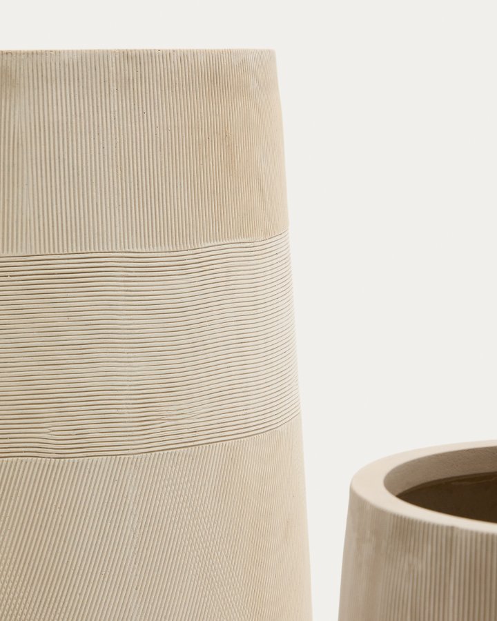 KAVE HOME Tival blomsterpotte i beige sementeffekt 45 cm