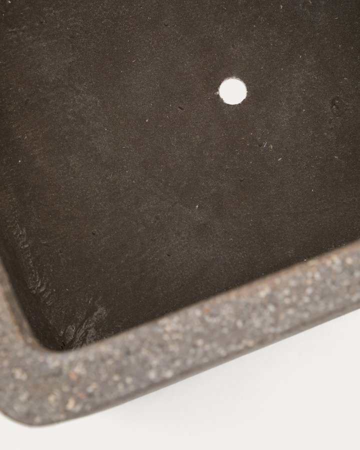 KAVE HOME Sett med 2 Minoa-plantekasser med brun steineffekt 44 x 44 cm