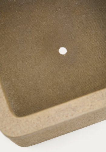 KAVE HOME Sett med 2 Minoa-plantekasser med sennepssteinseffekt 44 x 44 cm