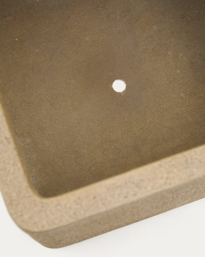 KAVE HOME Sett med 2 Minoa-plantekasser med sennepssteinseffekt 44 x 44 cm