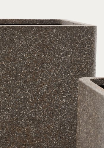 KAVE HOME Sett med 2 Minoa hye blomsterpotter med brun steineffekt 44 x 44 cm