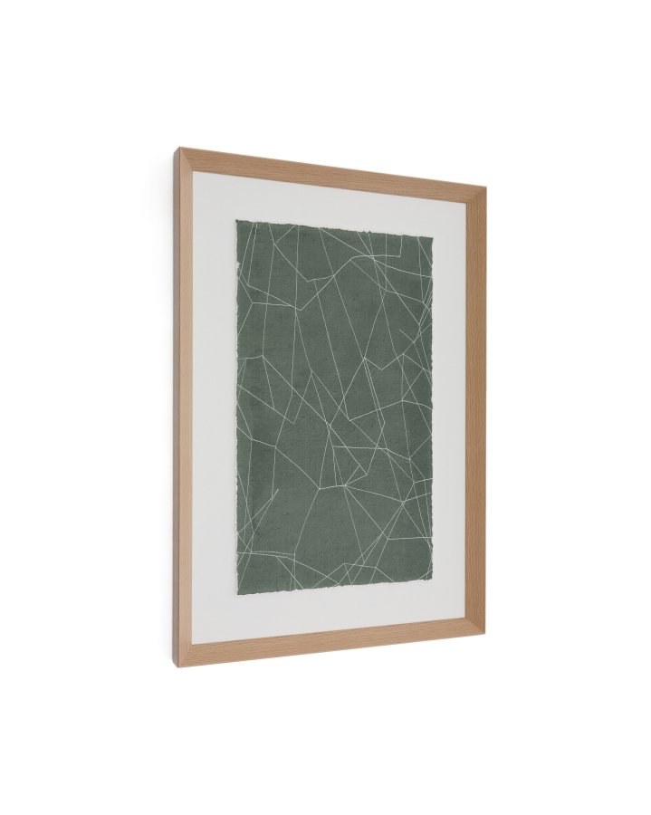 KAVE HOME Durkan abstrakt bilde p grnt resirkulert papir 100 x 70 cm