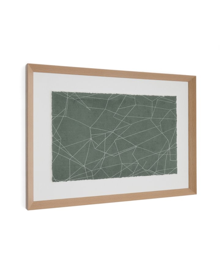 KAVE HOME Durkan abstrakt bilde p grnt resirkulert papir 100 x 70 cm