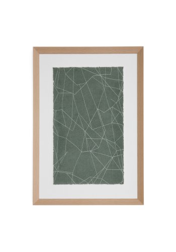 KAVE HOME Durkan abstrakt bilde p grnt resirkulert papir 100 x 70 cm
