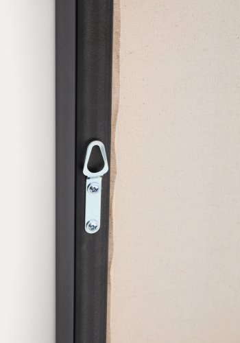 KAVE HOME Zernu hndmalt abstrakt bilde i bltt og svart lin, 120 x 77 cm