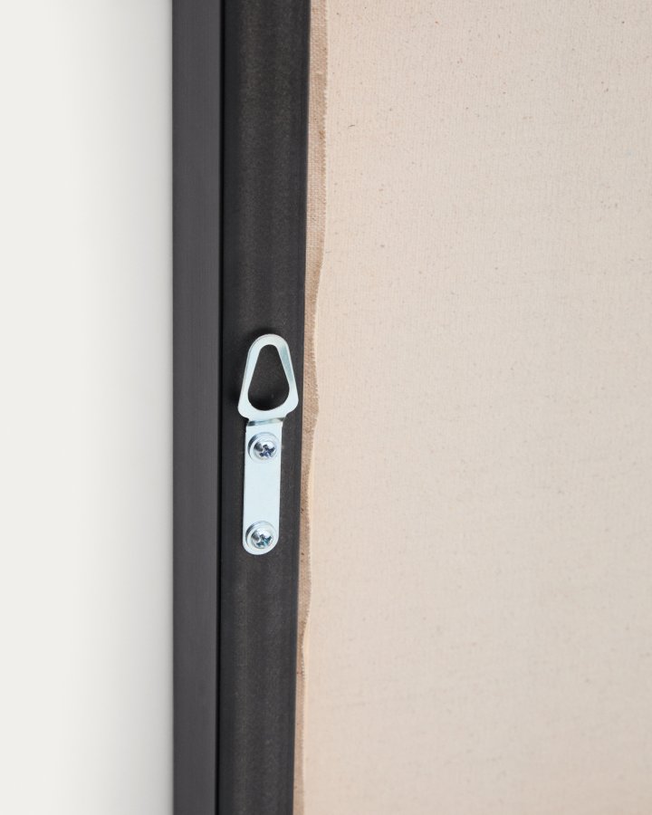 KAVE HOME Zernu hndmalt abstrakt bilde i bltt og svart lin, 120 x 77 cm