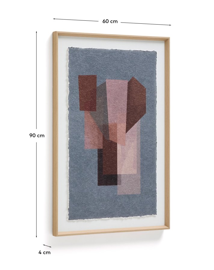 KAVE HOME Veluni abstrakt billede, rektangul�r - multifarvet genbrugspapir (90x60)
