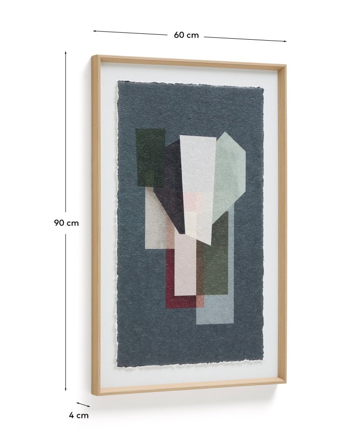 KAVE HOME Veluni abstrakt billede, rektangul�r - multifarvet genbrugspapir (90x60)