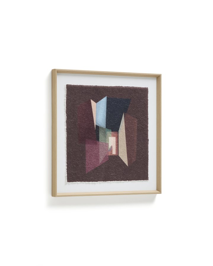 KAVE HOME Veluni abstrakt billede, kvadratisk - multifarvet genbrugspapir (60x60)