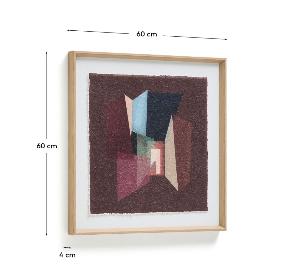 KAVE HOME Veluni abstrakt billede, kvadratisk - multifarvet genbrugspapir (60x60)