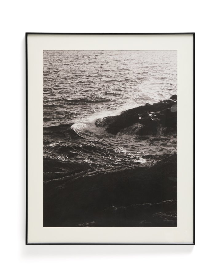 KAVE HOME Zavira billede, rektangul�r - sort hvid fotografi af b�lger (84x64)