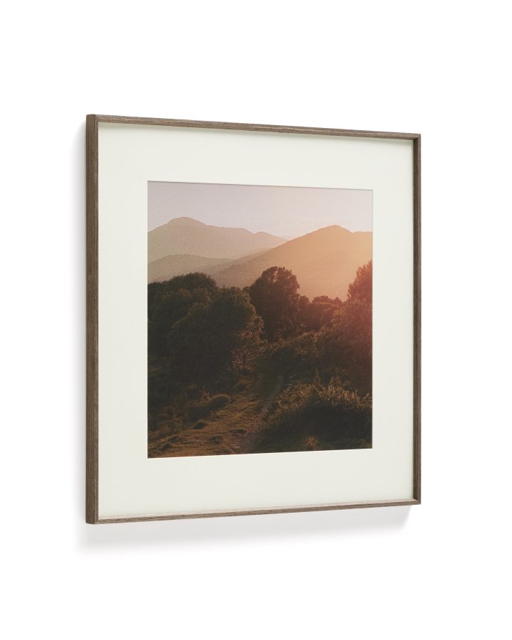 KAVE HOME Zavira billede, kvadratisk - multifarvet fotografi af La Garrotxa-landskabet (58x58)