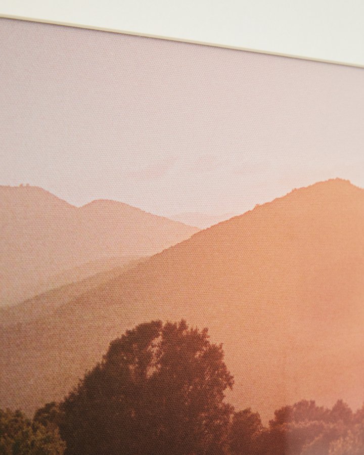 KAVE HOME Zavira billede, kvadratisk - multifarvet fotografi af La Garrotxa-landskabet (58x58)