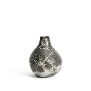 KAVE HOME Orelin vase, rund - sort og hvid keramik (H:30)